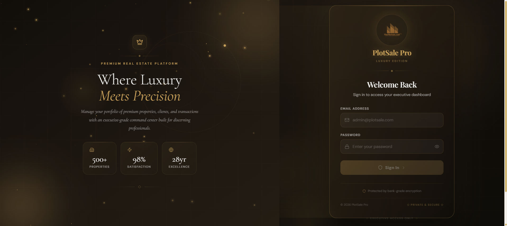 ThePlotSale admin and CMS operations interface
