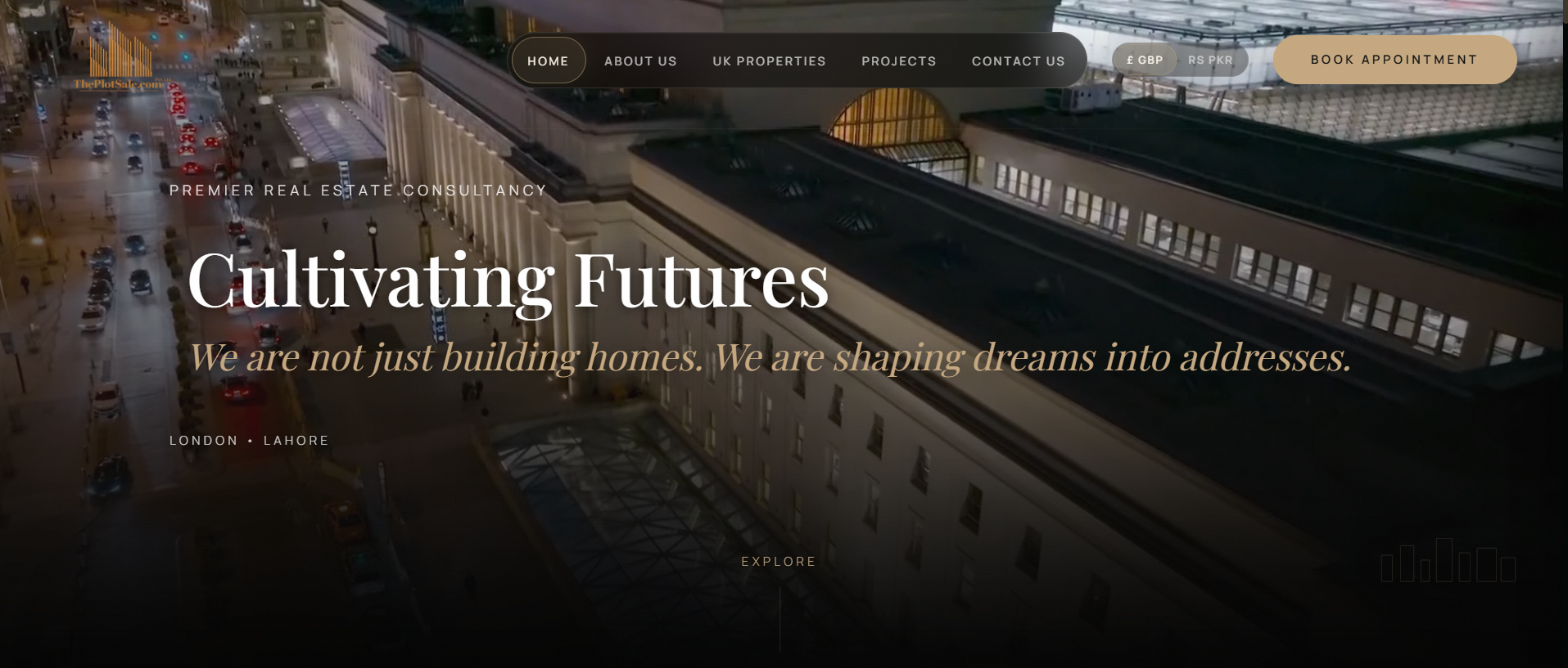 ThePlotSale luxury real-estate platform homepage